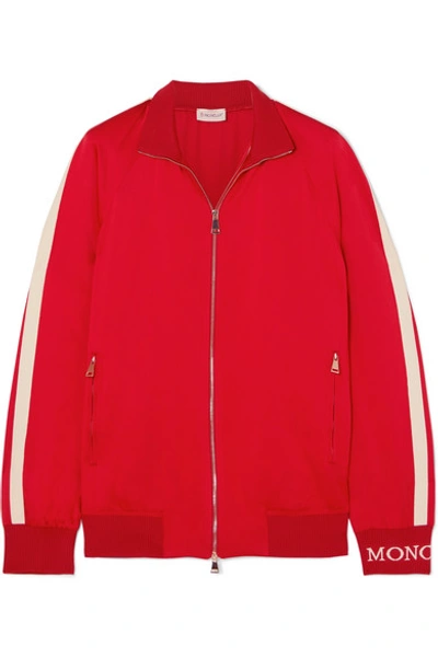 Shop Moncler Jersey Bomber Jacket In Red