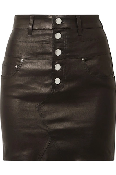 Shop Amiri Leather Mini Skirt In Black