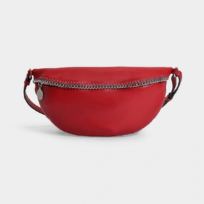 Shop Stella Mccartney | Falabella Thin Chain Bum Bag In Black Eco Leather In Red