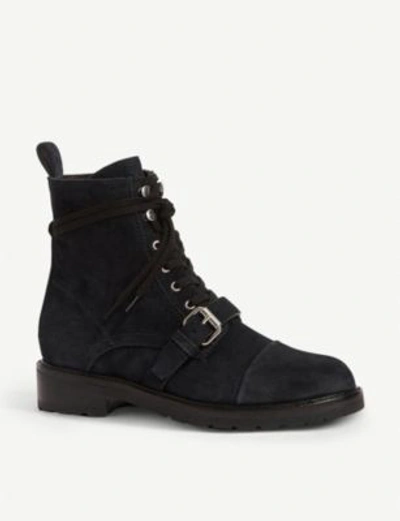 Shop Allsaints Donita Suede Boots In Gunmetal Grey