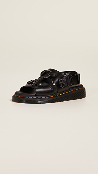 dr martens xabier hardware leather sandals in black