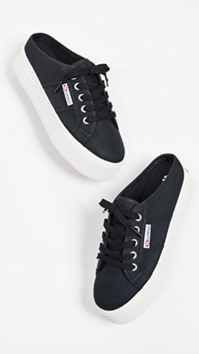 Shop Superga 2284 Cotw Sneakers In Black/white