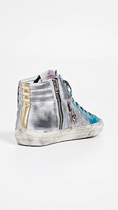 Shop Golden Goose Slide Sneakers In Rainbow Laminated