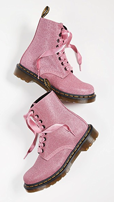 Dr. Martens 1460 Pascal Glitter 8 Eye Boots In Pink | ModeSens