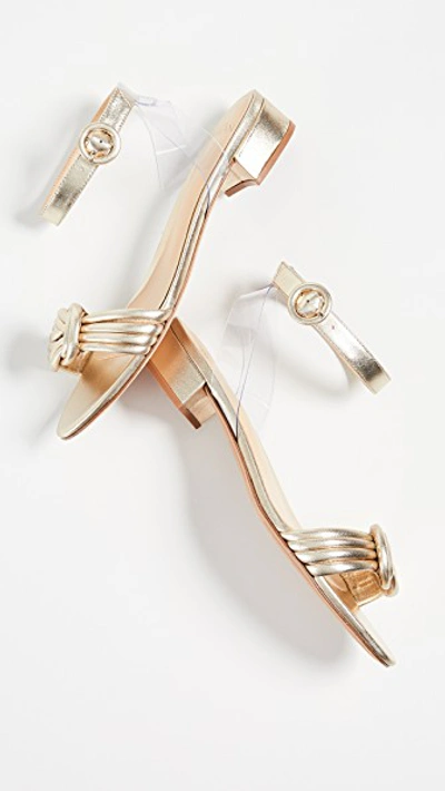 Shop Alexandre Birman Vicky 30mm Sandals In Golden/transparent