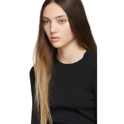 Shop Valentino Black Feather Sweater In 0no Black