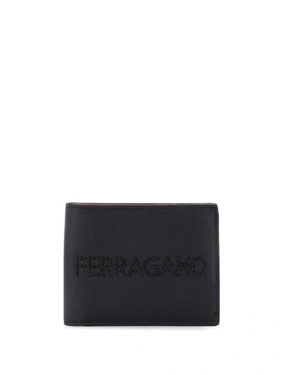 Shop Ferragamo Studded Logo Bifold Wallet In Black