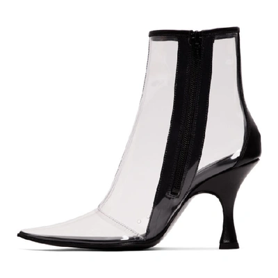 Shop Mm6 Maison Margiela Black And Transparent Pvc Ankle Boots In H6959 Black