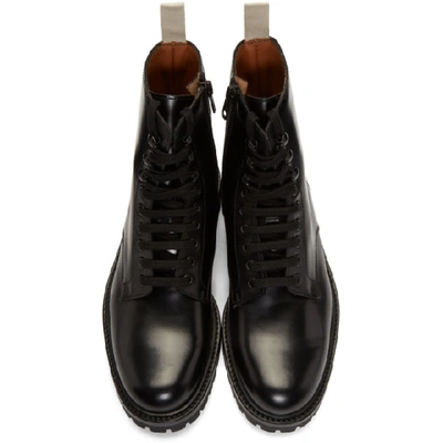Shop Common Projects Black Combat Lug Sole Boots In 7547 Black