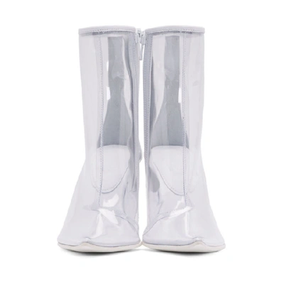 Shop Mm6 Maison Margiela White & Transparent Pvc Ankle Boots In H7417 White