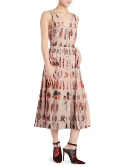 Shop Altuzarra Eos Printed A-line Dress In Almond