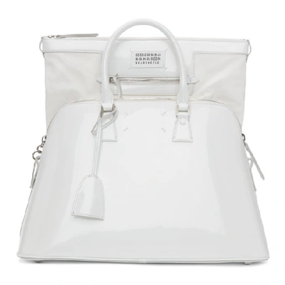 Shop Maison Margiela White Large 5ac Duffle Bag In T1003 White