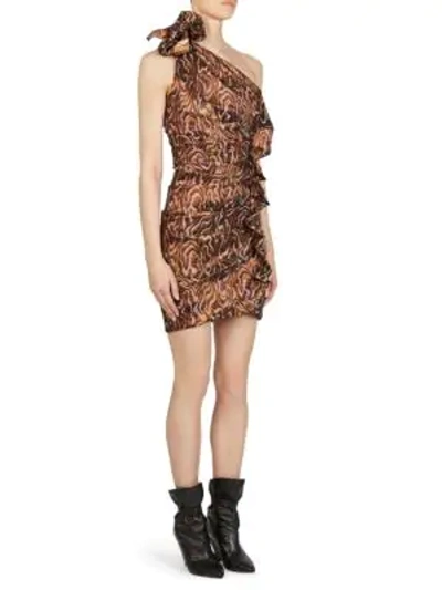 Shop Isabel Marant Synee One-shoulder Dress In Ochre