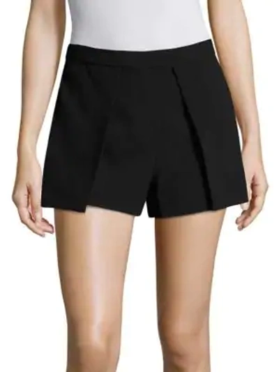 Shop Alice And Olivia Larissa Pleated Shorts In Black