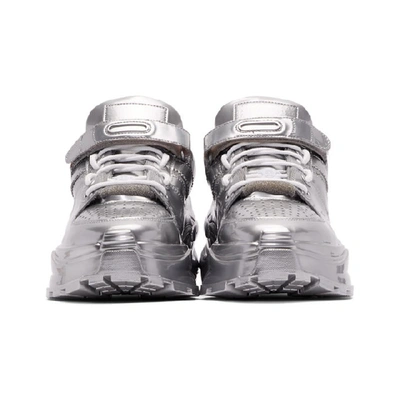 Shop Maison Margiela Silver Retro Fit Sneakers In T9002  Silv