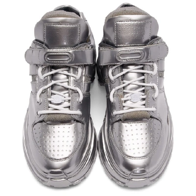 Shop Maison Margiela Silver Retro Fit Sneakers In T9002  Silv