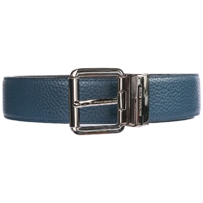 Shop Michael Kors Men's Genuine Leather Belt In Blue