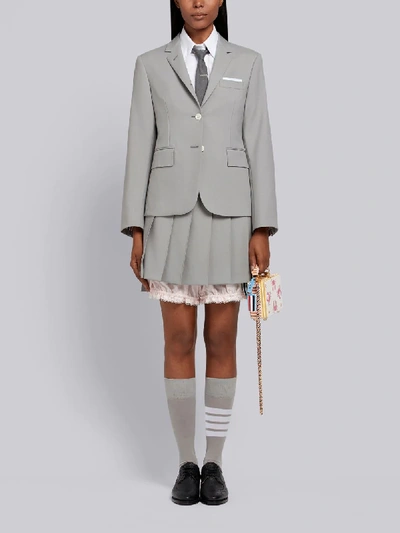 Shop Thom Browne Lace Trim Bloomer Miniskirt In Grey