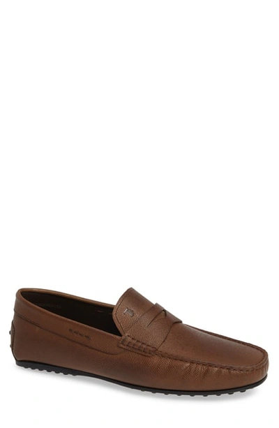 Shop Tod's 'city' Penny Driving Shoe In Brown