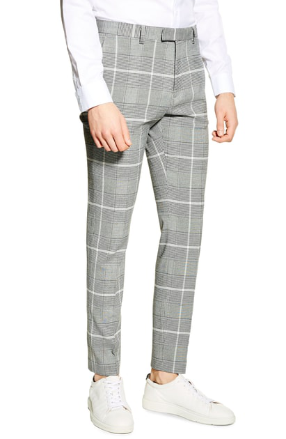 topman grey check trousers