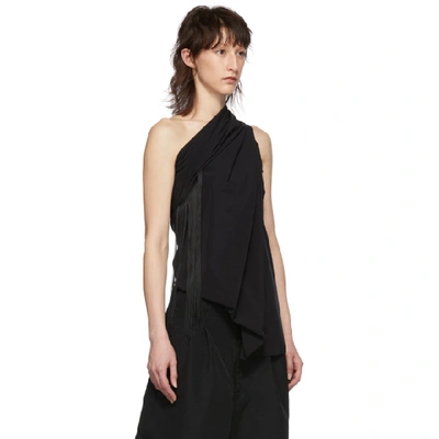 Shop Rick Owens Black Fringe Blouse In 09 Black