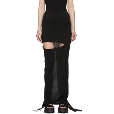 Shop Rick Owens Black Shredded Pillar Skirt In 09 Black