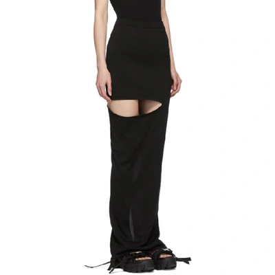 Shop Rick Owens Black Shredded Pillar Skirt In 09 Black