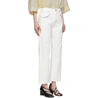 Shop Maison Margiela White Decortique Relaxed Jeans In 100 White