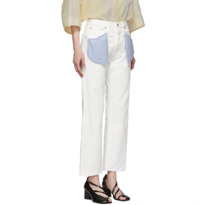 Shop Maison Margiela White Decortique Relaxed Jeans In 100 White