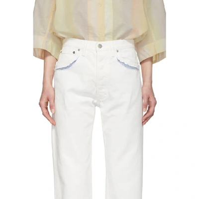 Shop Maison Margiela White Decortique Relaxed Jeans In 100 White