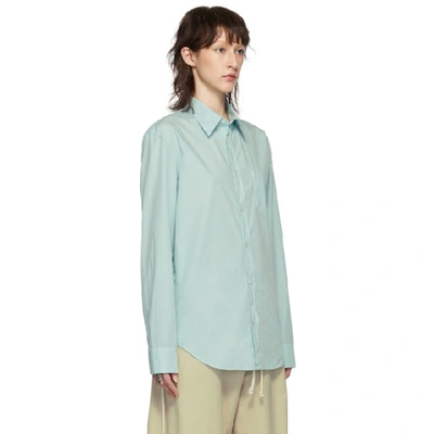 Shop Maison Margiela Blue Cotton Poplin Shirt In 531 Mint