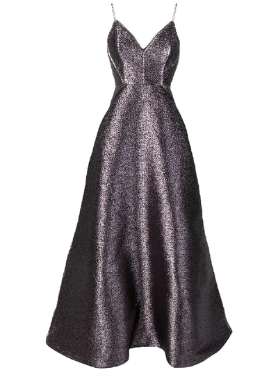 Shop Alex Perry Purple Metallic Evening Gown