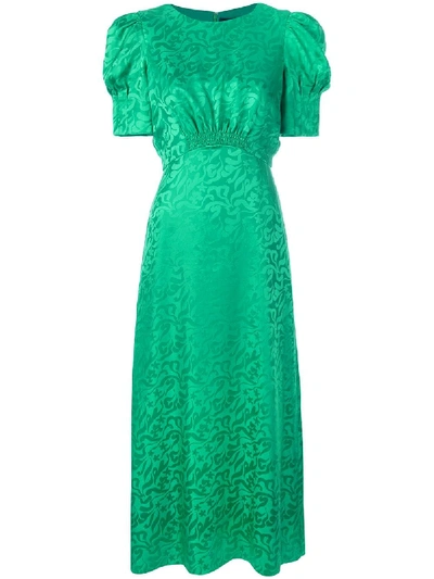 Shop Saloni Micro Pleated Dress - Green