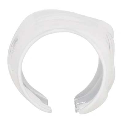 Shop Maison Margiela White Long Crumpled Ring In 101 White
