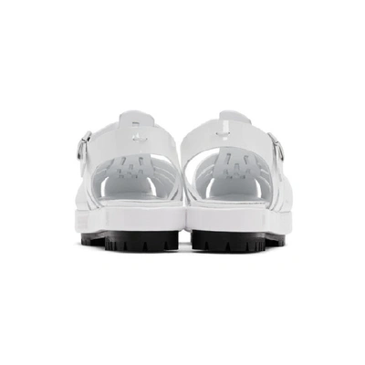 Shop Maison Margiela White Linin Strappy Sandals