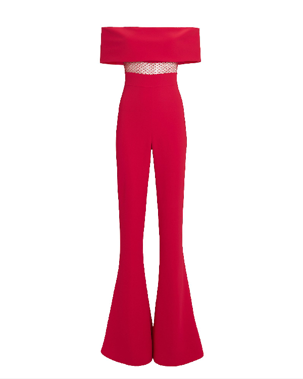 cushnie red jumpsuit