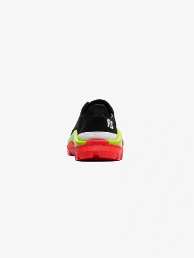 Shop Adidas Originals Adidas By Raf Simons Black Detroit Runner Contrast Sole Low Top Cotton Sneakers In Cblack/silvmt/sslime