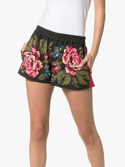 Shop Vita Kin Scent Of Summer Linen Shorts In Multicoloured