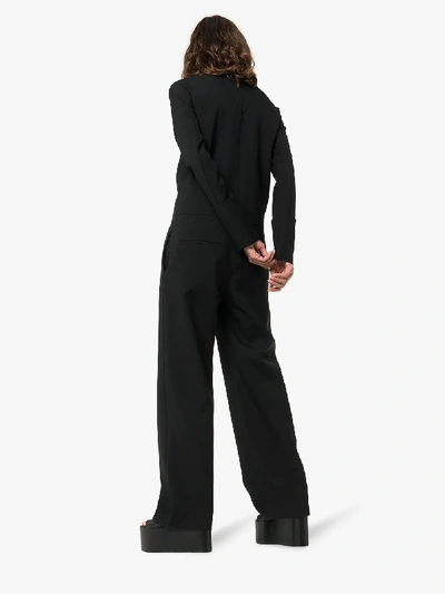 Shop Jil Sander Wool Crepe Jumpsuit In Black