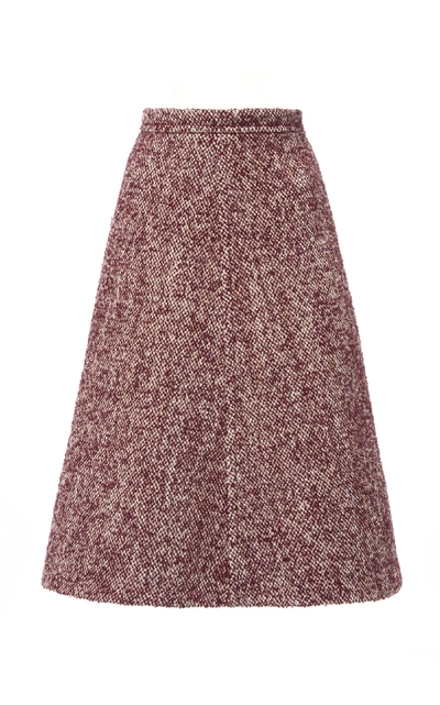 Shop Miu Miu Bouclé-tweed Skirt In Purple