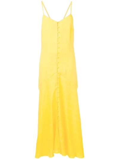 Shop Mara Hoffman Buttoned Front Maxi Dress - Yellow