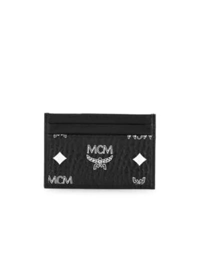 Shop Mcm Visetos Card Case In White Logo
