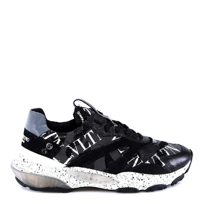 Shop Valentino Vltn Grid Bounce Sneakers In Black