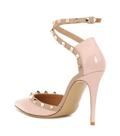 Shop Valentino Rockstud Patent Leather Pumps In Pink