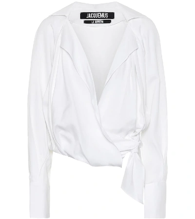 Shop Jacquemus La Chemise Figari Shirt In White