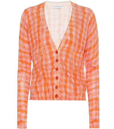 Shop Altuzarra Natalia Silk And Cotton Cardigan In Orange