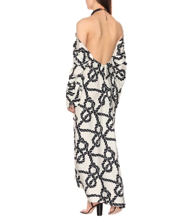 Shop Monse Printed Silk Twill Gown In White