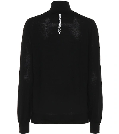 Shop Burberry Wool Turtleneck Sweater In Black