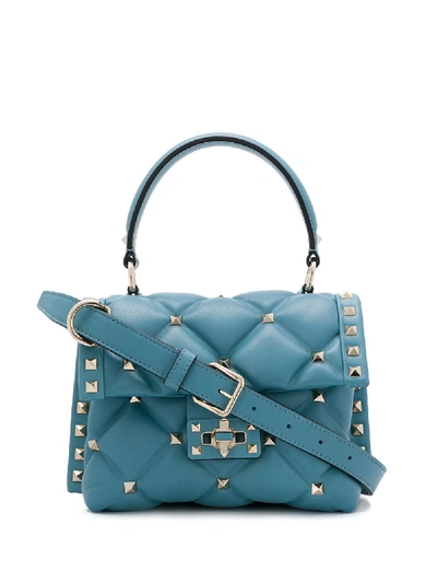 Shop Valentino 'rockstud' Schultertasche - Blau In Blue