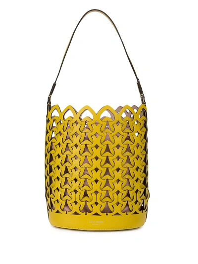 Shop Kate Spade Woven Heart Bucket Bag - Yellow